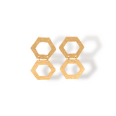 Aretes de dos hexágonos vista frontal